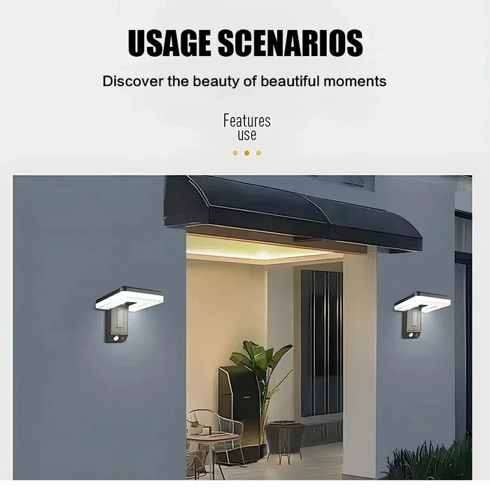 WELCOME DEAL -  Get 1  FREE - Solar Foldable LED Wall Light, Motion Sensor, 3 Modes (Outdoor)