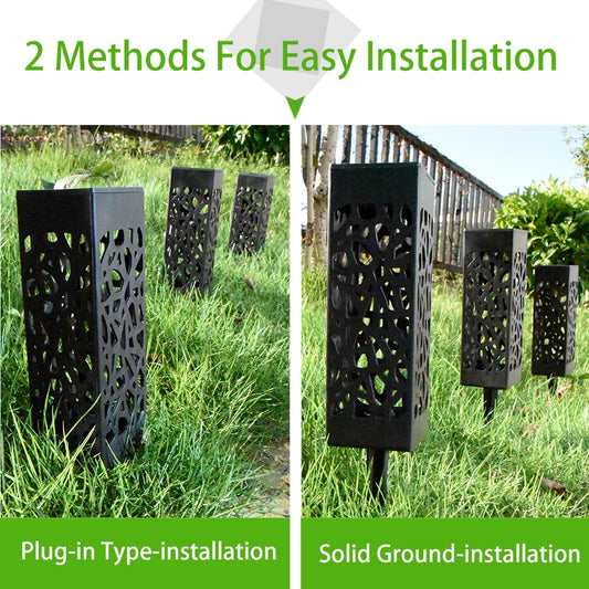 Solar Garden Light Outdoor Solar Hollow Lawn Lamp Decoration Lighting Waterproof For Pathway Yard Park Courtyard Sunpower