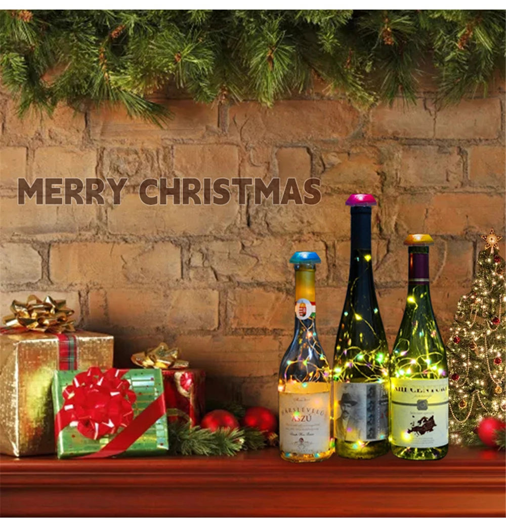 Upgraded Solar Wine Bottle Lights LED Waterproof Copper Lights Fairy Cork String Lights for Christmas, Outdoor, Wedding Decor