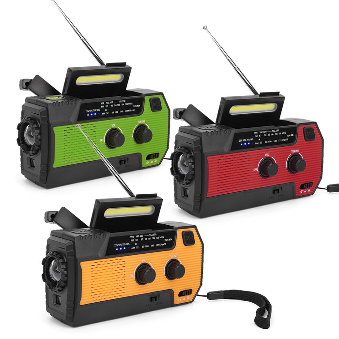 Multi-function Emergency Radio Hand Crank Emergency Radio Solar Crank Portable Outdoor Radio with USB Charging and SOS Alarm