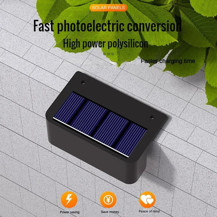 Solar Wall Lights Outdoor Square Solar Wireless Wall Mount Lights IP65 Waterproof Outdoor Wall Lamps Decorative for Garden