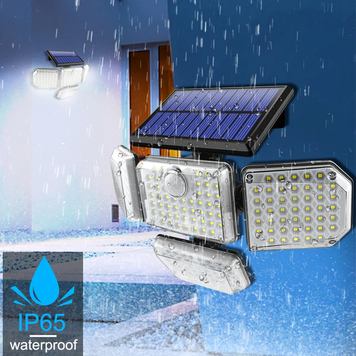 Solar Outdoor Light 182/112 LED Solar Security Flood Lighting with 3 Modes Adjustable Lighting Head for Garage Garden Yard