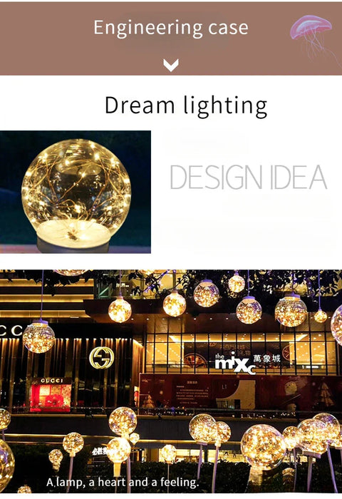 Solar Luminous Ball Reed Lamp Outdoor Scenic Spot Square Park Street Lighting Decoration Landscape Lawn Floor Lamp