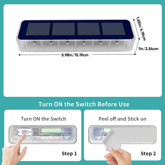 Solar Deck Lights Outdoor Waterproof LED Step Sidewalk Stair Garden Light IP68 Auto On/Off Solar Powered Dock Driveway Lighting