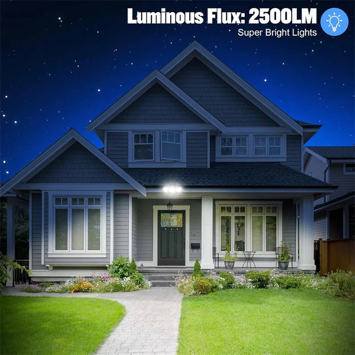 Solar Security Lights 210 LED 3 Head Motion Sensor Flood Light w/ Remote Waterproof 270° Wall Light with 3 Modes for Garage Yard