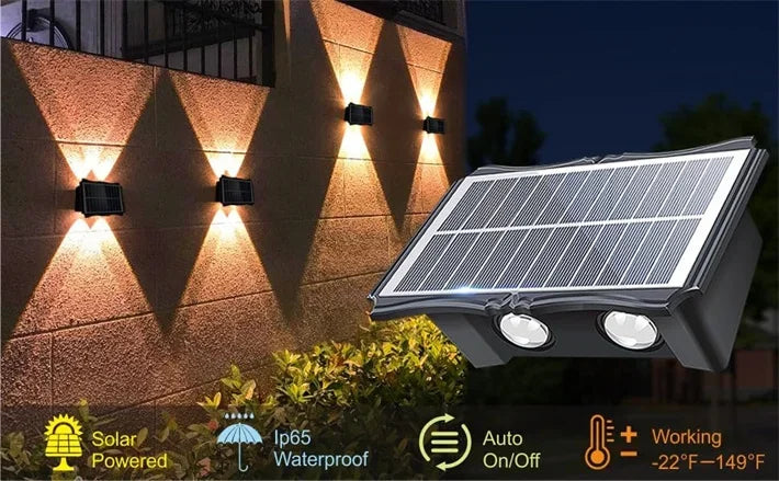 Solar Wall Lamp Outdoor LED Solar Light Waterproof Up And Down Luminous Lighting Yard Garden Decoration Solar Powered Lights