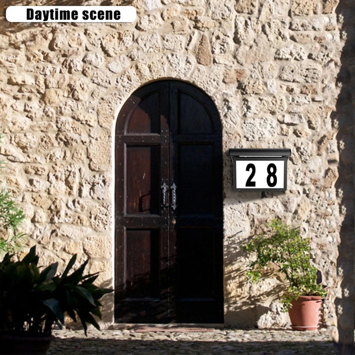 Solar House Number Lights Outdoor Waterproof LED Address Sign Lamp Wireless Sunpower Garden Door Decorative Plaque Wall Light