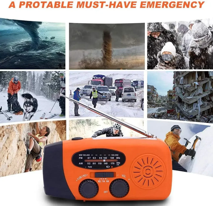Hand Solar Radio Portable Power Bank AM/FM/NOAA Emergency Weather Radio for Hurricane Earthquake Disaster Survival Supply