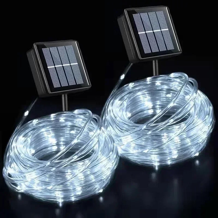 Solar Led Light Outdoor 7M 12M 22M Tube Solar Powered String Light Waterproof Garden Decoration Wedding Christmas Tree Lamp