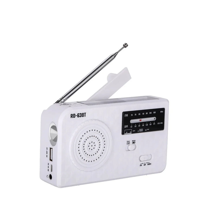 LED Solar Hand Crank Radio Solar Power USB Charger AM FM Radio SOS Alarm Auto Scan AM/FM Emergency Flash Light Outdoor Camping