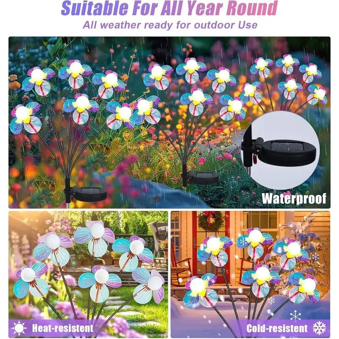 Solar Firefly Flower LED Light,Outdoor Waterproof 2 Modes Decoration Fairy Lamp,Landscape Lighting For Garden,Lawn,Patio,Pathway