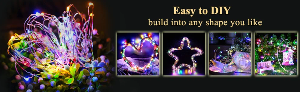 Solar Christmas String Lights Outdoor Solar Fairy Lights 8 Lighting Modes Twinkle Lights for Garden Party Wedding Xmas Decor