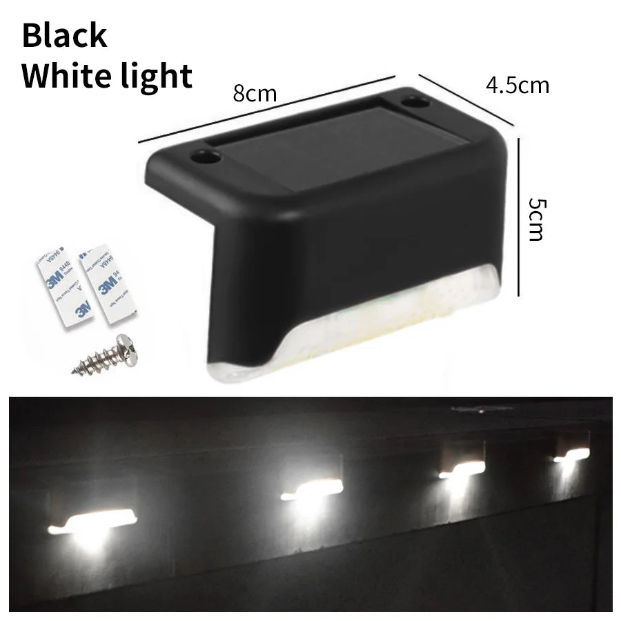 Solar Stairs Light Outdoor Waterproof Solar Powered Garden Lamps for Railing Deck Step Yard Patio Pathway Fence Light