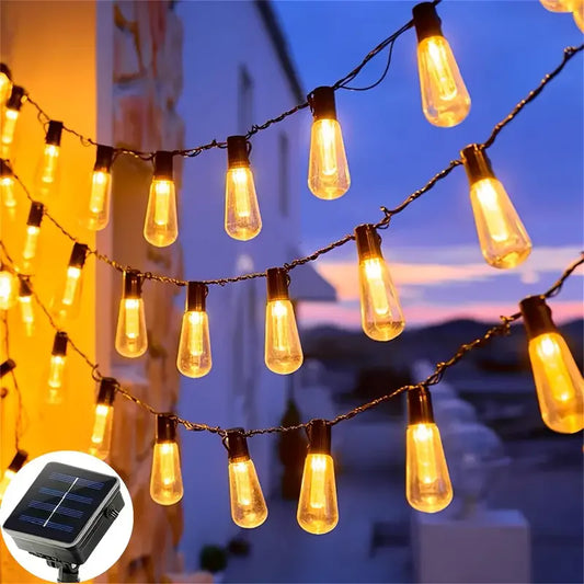 Solar Powered lamp Outdoor string lights Courtyard hanging lights LED bulbs garden porch courtyard balcony terrace lighting 733
