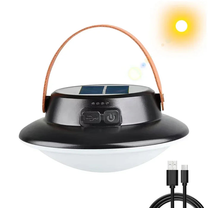 Solar LED Camping Light USB Rechargeable IP65 Lamp Outdoor Tent Hanging 4lighting Mode Lanterns Emergency Home Repair Work Light