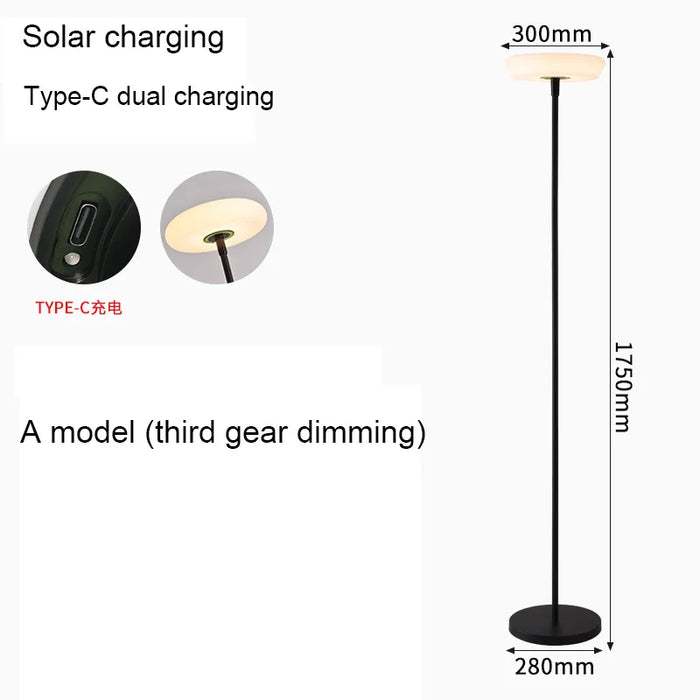 Nordic Outdoor Waterproof Solar Floor Light USB Portable Charging Minimalist Internet Red LED Eye Protection Courtyard Light
