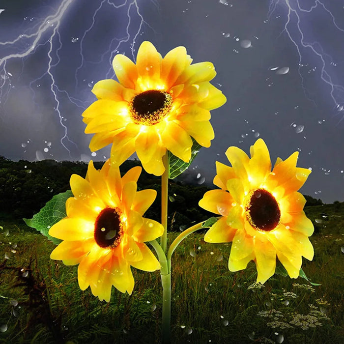 LED Solar Sunflowers Rose Flower Light Home Decorative Flower Lights Garden Decoration Lawn Lamp Waterproof Landscape Rose Light
