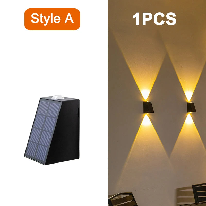 NEW Solar Wall Lights Outdoor Waterproof Street Decoration Wall Lighting LED Solar Power Porch Lamp For Villa Patio Garden