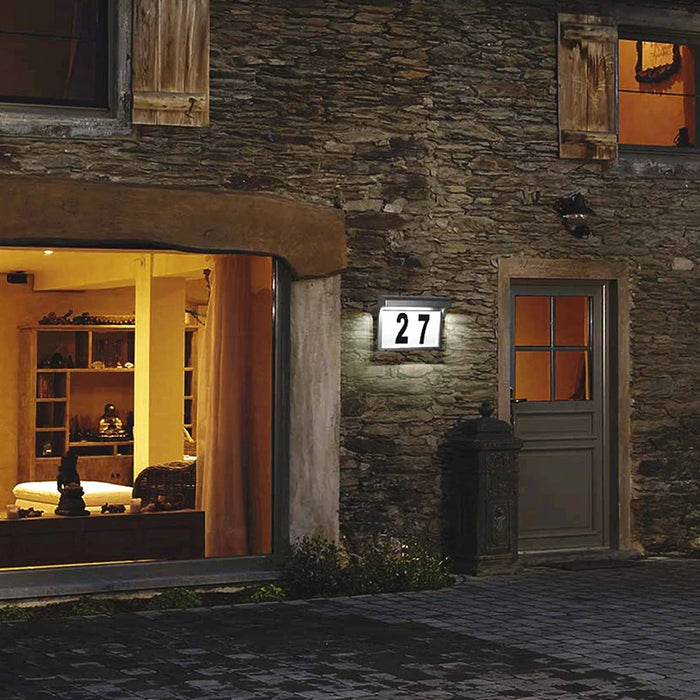 Solar House Number Lights Outdoor Waterproof LED Address Sign Lamp Wireless Sunpower Garden Door Decorative Plaque Wall Light