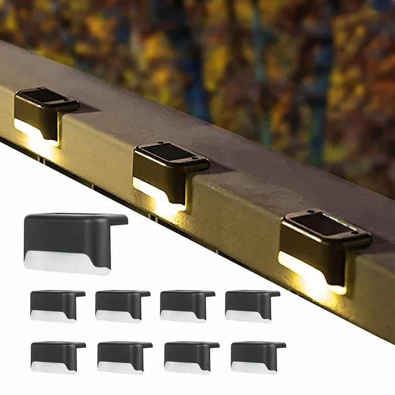Solar Lamps LED Outdoor Garden Balcony Staircase Fence Railing Lights Courtyard Waterproof Solar Outdoor Decorative Wall Lights