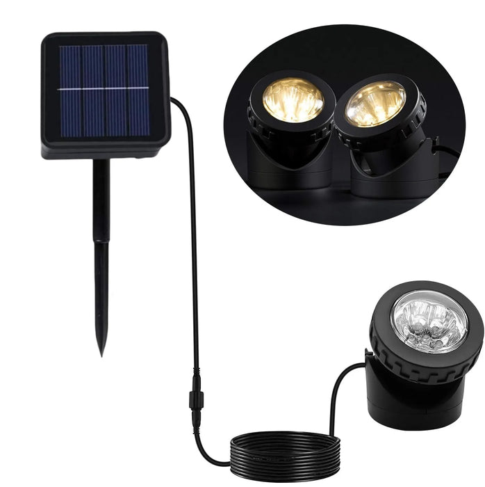 Solar Pond Spotlights, LED Solar Underwater Light Waterproof Submarine Landscape Spotlight Security Lighting for Outdoor Patio