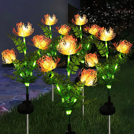 Solar Garden Lights Solar Flowers Lights with Glowing Flowers & Stems Solar Outdoor LED Light for Garden Pathway Deck Yard Decor