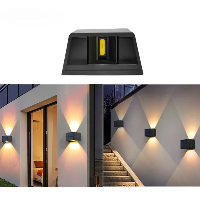 Solar Powered Outdoor Wall Light, Decorative Garden Fence Lamp for Landscaping, Waterproof Patio Wall Washer Light