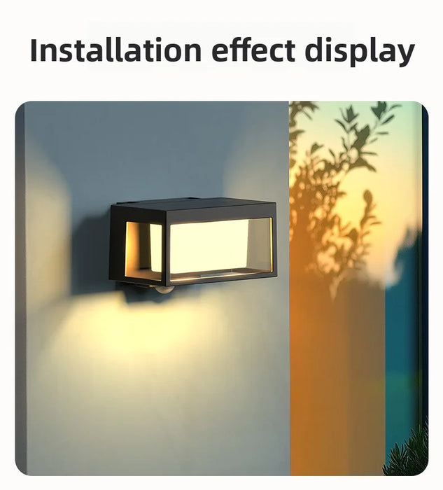 Outdoor Solar Pillar Light Garden Light European Solar Fence Wall Light Waterproof Porch Lights Balcony Door Garage Decor ﻿