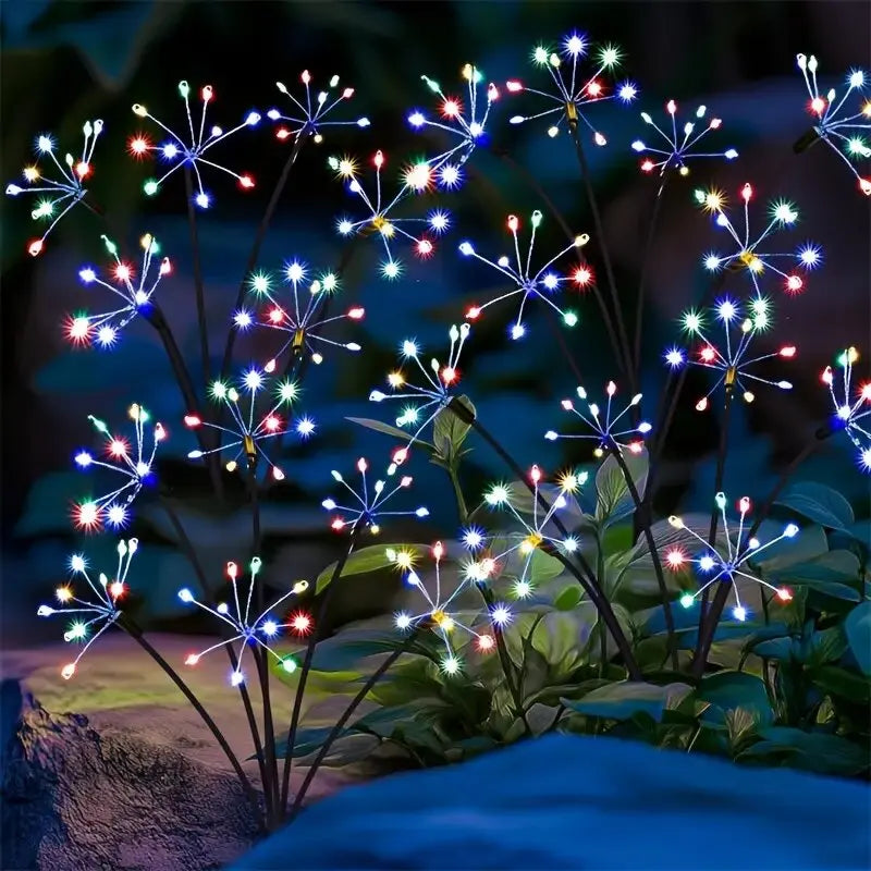 1PC Solar LED Floral Firework Garden Lights Outdoor Waterproof Lawn Lamp,Landscape Lighting For Yard,Terrace,Balcony，Path,Park