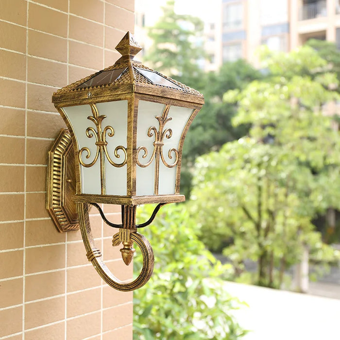 Solar Wall Lamps Outdoor Waterproof Lighting External European Style Villa Patio Light Home Gate Balcony Porch Rustproof Lights