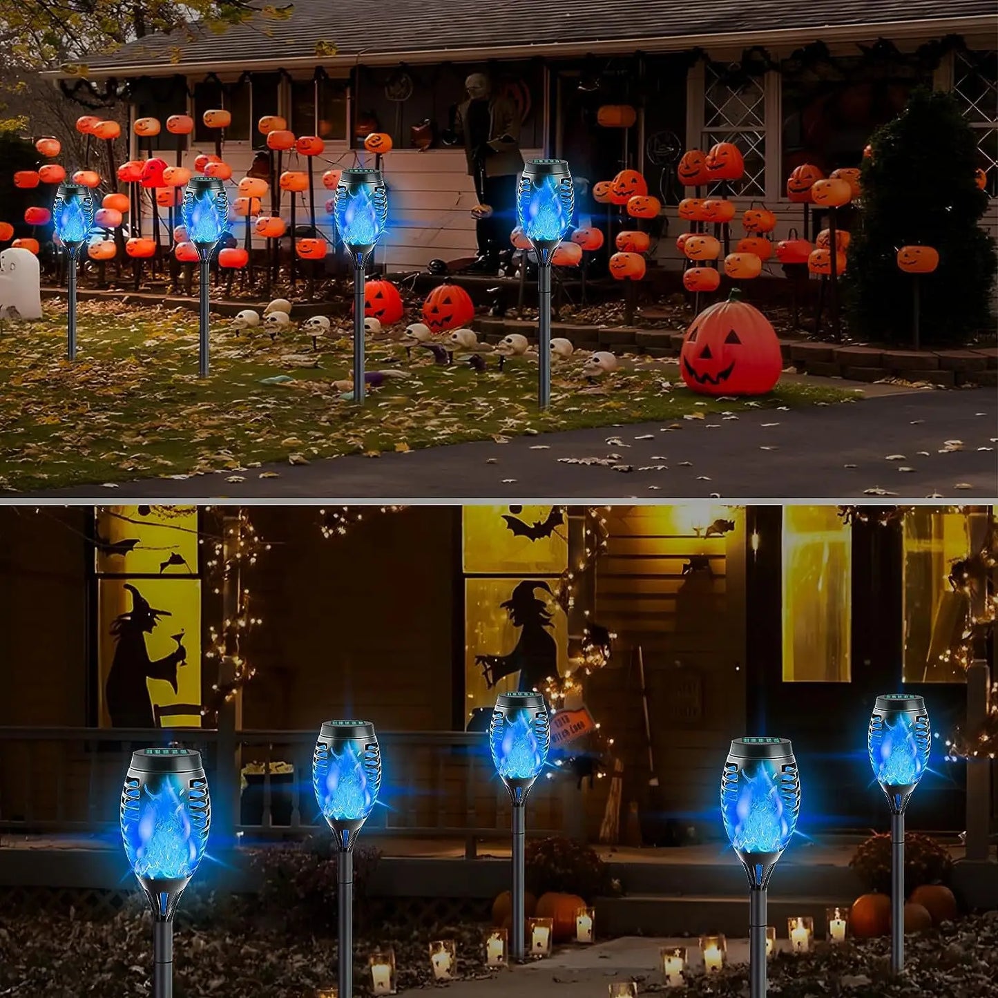 Solar Torch Flame Lights for Halloween and Ghost Festival Solar Light Outdoors