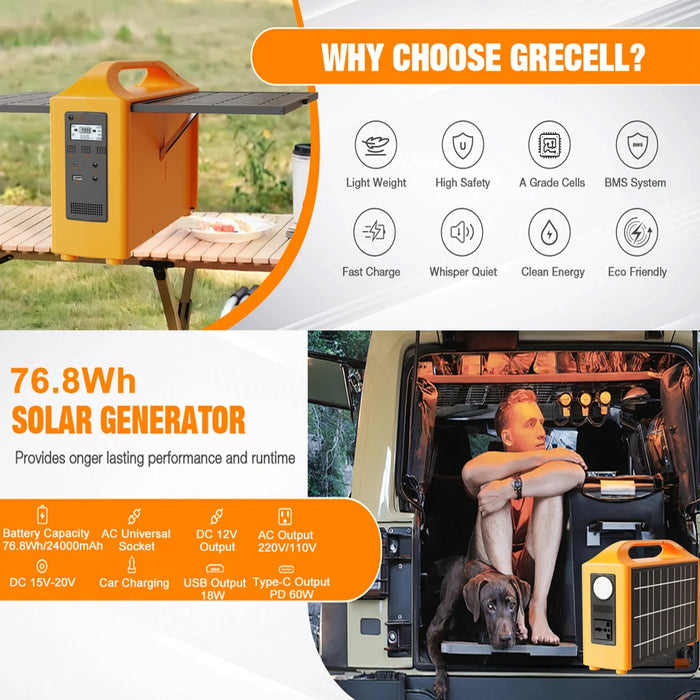 jsdsolar Portable Power Station 100W Solar Generator output AC 220V 110V LiFePO4 Power Bank UPS Power Plant For Outdoor Camping