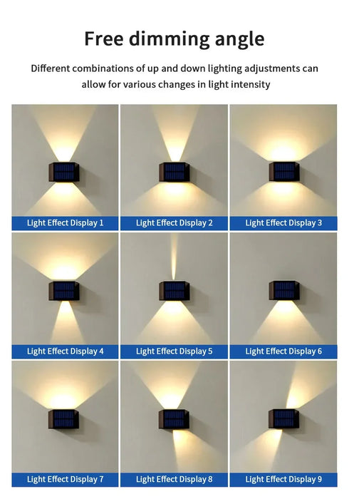 Solar Fence Light Outdoor Wall light Waterproof Dusk to Dawn Deck Light Outdoor Lighting for Backyard Railing Wall Step Patio