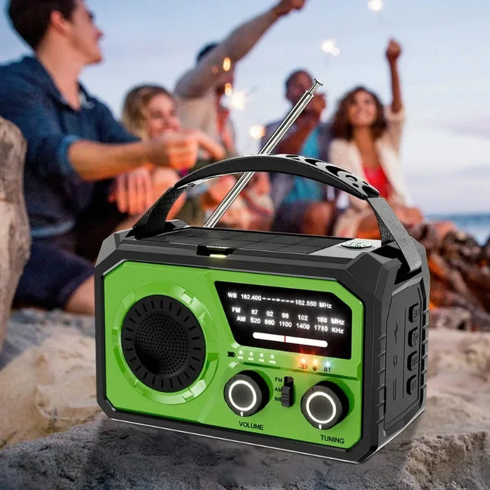 Emergency Radio AM/FM/WB NOAA Weather Radio Type-C Charging Solar Hand Crank Radio with ED Flashlight Reading Lamp Power Bank