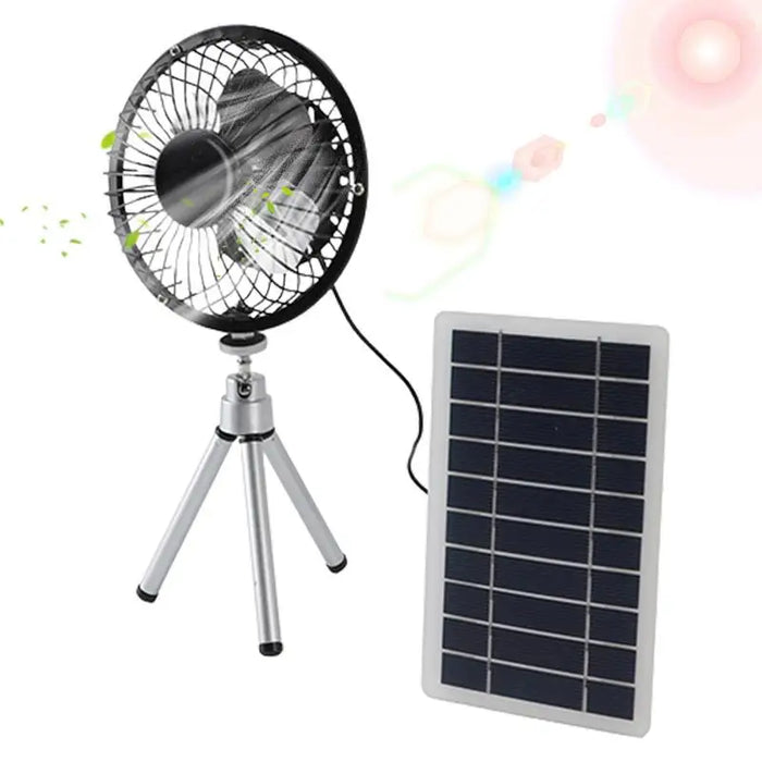 Solar Powered Outdoor Fan 10W Multipurpose Solar Camping Fan Outdoor Cooling Fan USB Charging Solar Panel Fan Portable Solar Fan