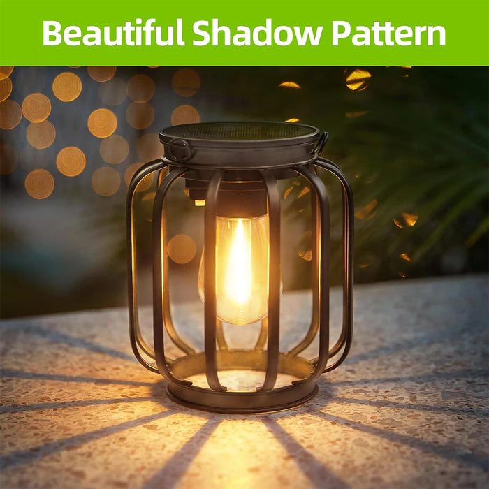 Solar Lantern Led Light Daylight Sensor Garden Lamps Lights Outdoor Waterproof 3000k Landscape Iron-art With Durable Chain Decor