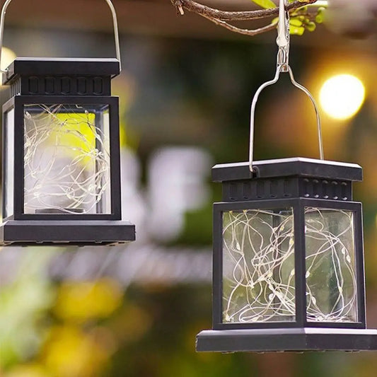 Waterproof Solar Hanging Lantern Luminous Atmosphere Simulated Candle Lanterns Hanging Night Lights Led Wind Lights