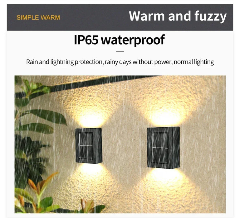 LED Solar Wall Light Outdoor Waterproof Solar Spot Light Up and Down Luminous Lighting For Garden Street Landscape Decoration