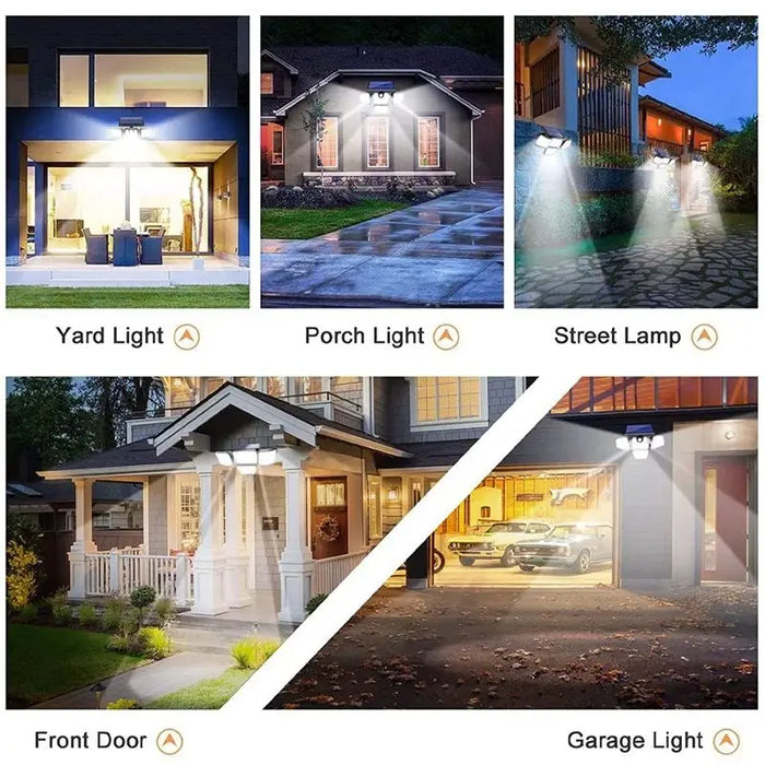 Solar Lights Outdoor Waterproof, 288 LED Solar Flood Lights with Motion Sensor, 4 Heads Security Light with Remote for Yard