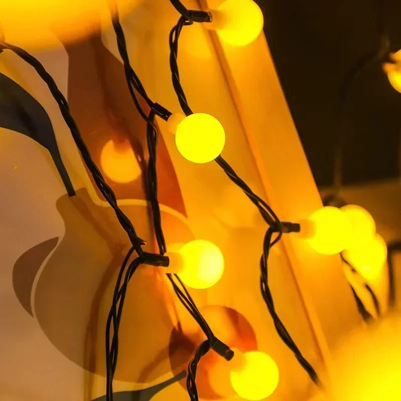 20/50/100LED Solar Outdoor String Lights Round Ball Solar Globe Lights for Garden Patio Holiday Party Christmas Decoration