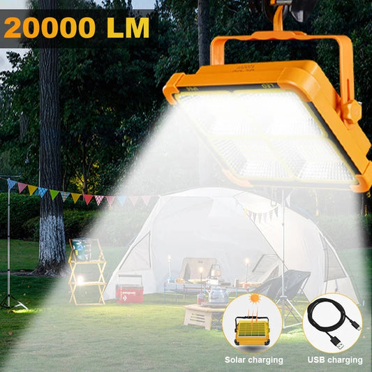 Solar Powered Led Streetlight Outdoor Portable Waterproof Flashlight Reflector Spotlight Projector Floodlight Construction Light