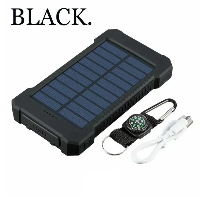New 20000mah Solar Power Bank Portable Power Bank Power Supply, Outdoor Camping LED Lighting Compass Mobile Phone Charging