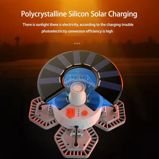 Solar Energy Camping Lamp 5 Modes SOS Waterproof USB Rechargeable LED Remote Control Foldable Lantern Portable Emergency Lamp