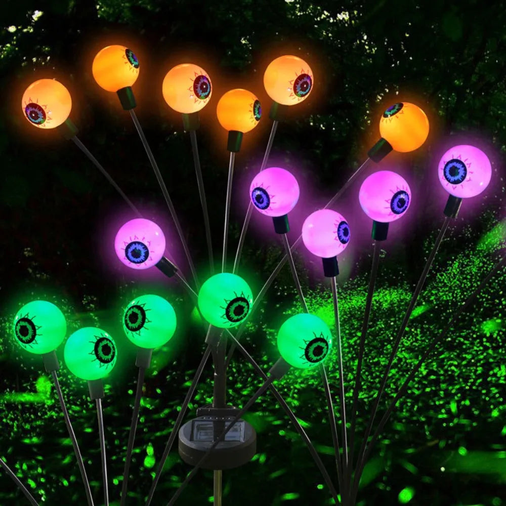 Halloween LED Eyeball Lights Solar Garden Lawn Lights Outdoor Scary Decoration Lights Halloween Party Decorations Waterproof