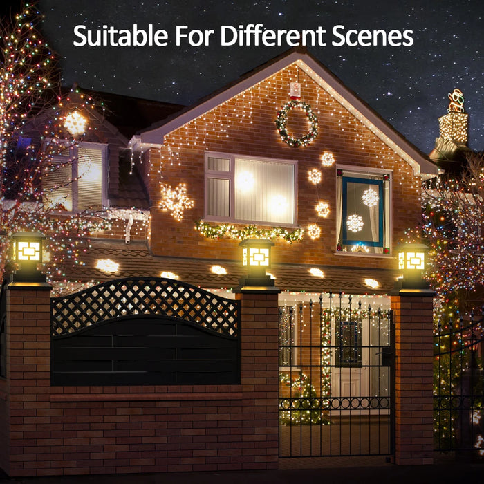 Outdoor Solar Stigma Post Cap Lights, Waterproof LED Bulb Included, Lawn Landscape Pillar Head Lamp for Garden, Patio, Pathway