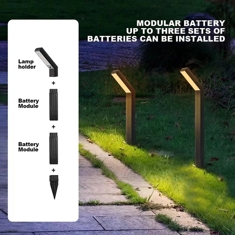 Solar Pathway Lights Outdoor Adjustable Head Solar Path Lights 4Modes 2200 MAh Waterproof  Solar Powered Landscape Light Garden