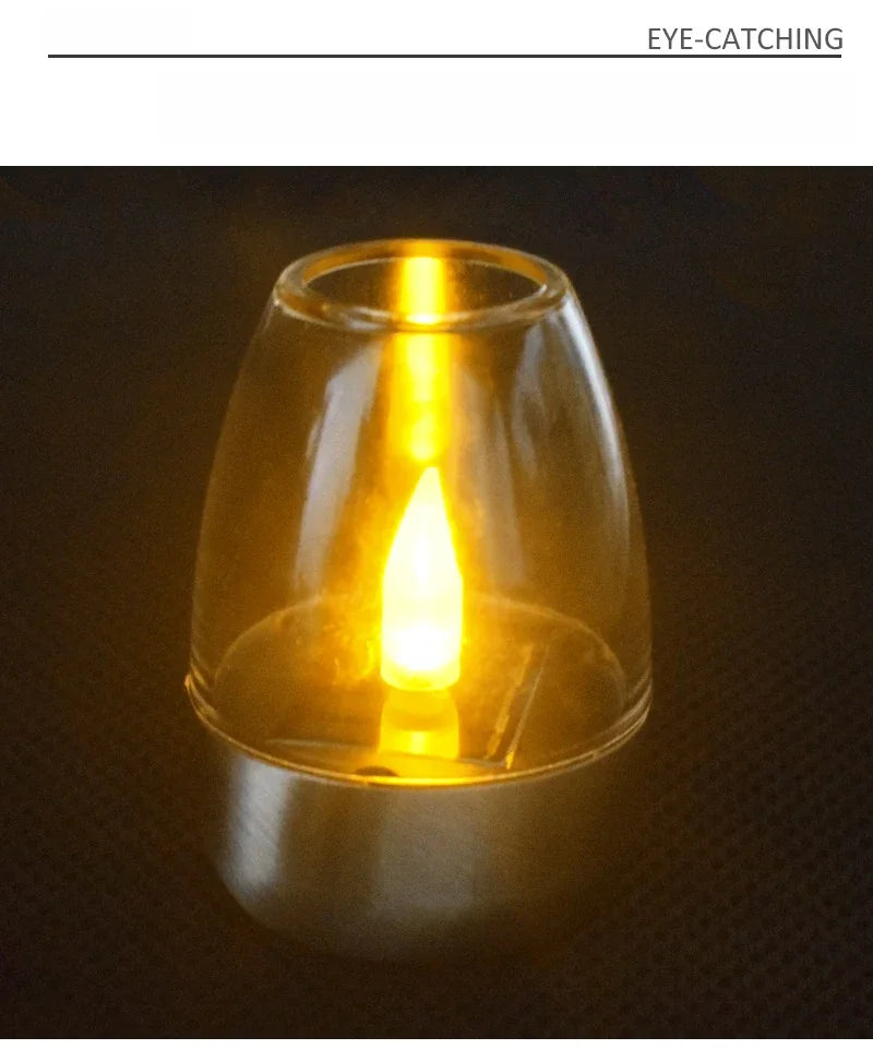 Solar Light Outdoor Terrace LED Steel Candle Light Lawn Deck Halloween Decoration Night Light Waterproof Garden Solar Light