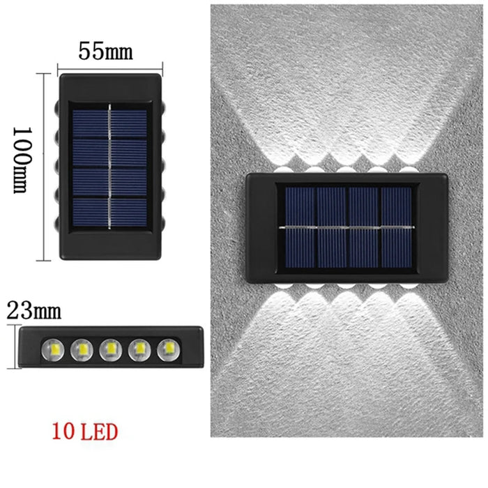 Solar Outdoor Wall Light 10 LED Waterproof Garden Light Courtyard Balustrade Decorative Atmosphere Lamp Down Luminous Solar Lamp
