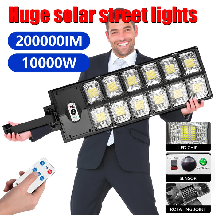 8800W Powerful Solar Street Light Motion Sensor Solar LED Light Outdoor Waterproof Wall Light Garden Decoration Balcony Lighting