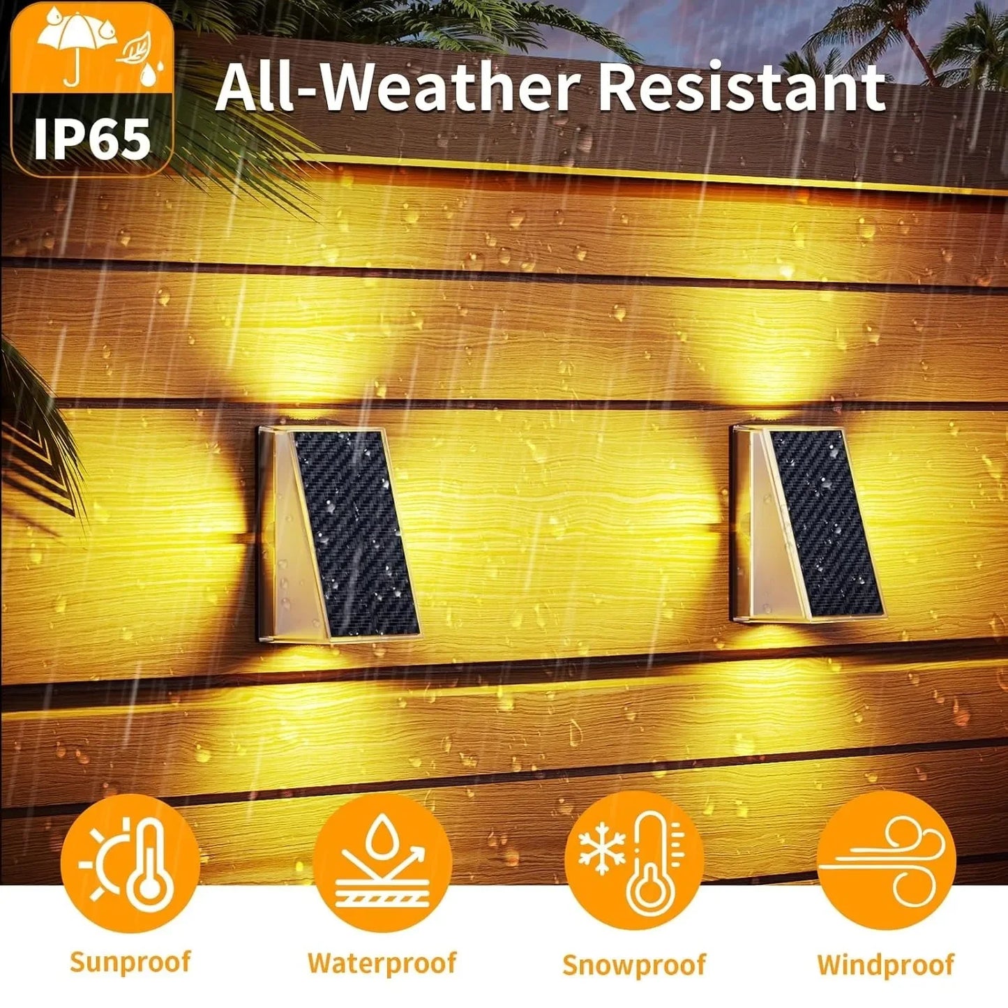 1/4/6 Packs Solar Lights Outdoor Deck & Wall Lights IP65 Waterproof LED Solar Fence Lights for Garden, Stairs, Patio, Yard, Pool
